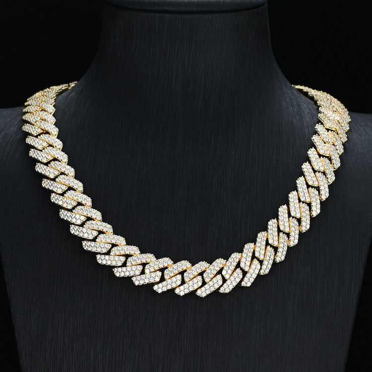 925S & VVS Moissanite 14MM Prong Cuban Link Chain