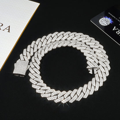 925S & VVS Moissanite 14MM Prong Cuban Link Chain