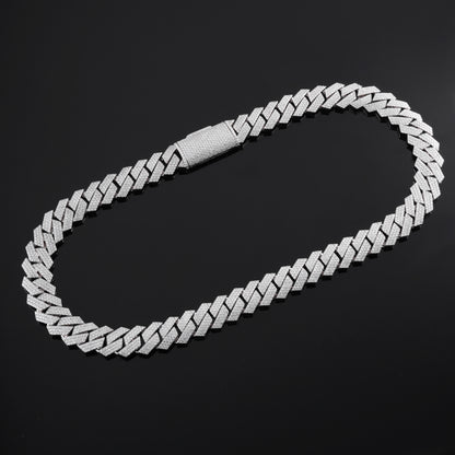 925S & VVS Moissanite 15MM Prong Cuban Link Chain